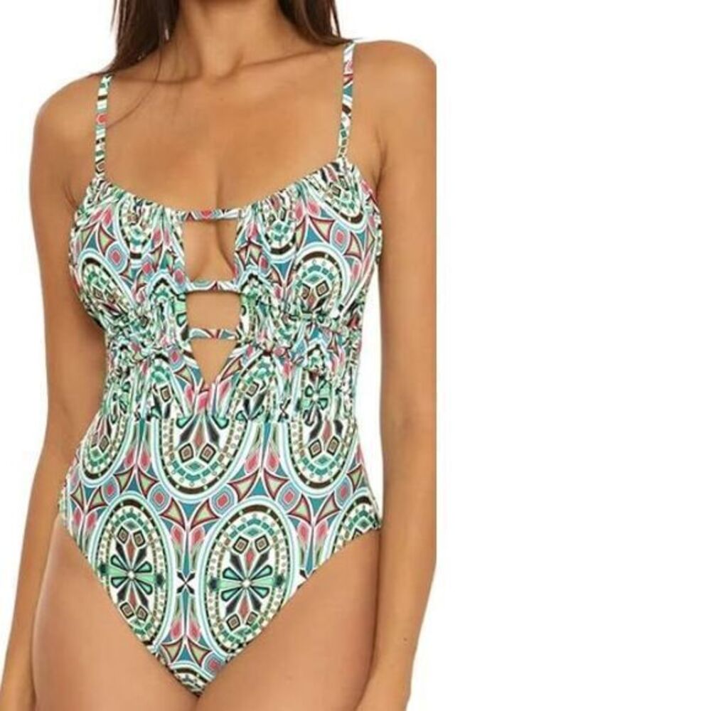 BECCA  Mosaic Sarai Plunge One-Piece Swimsuit Women's‎ Size Medium